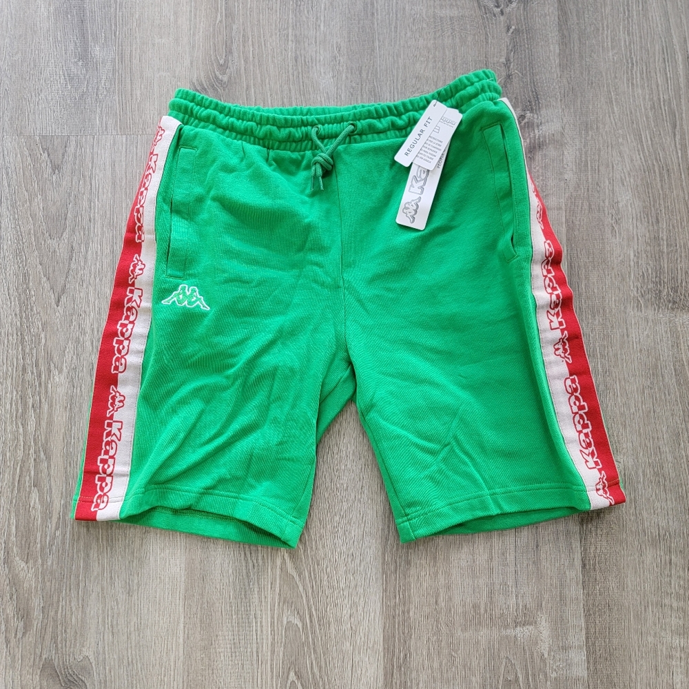 BRAND NEW Kappa Logo Tape Dasved Shorts (Green/Grey/Red) Men's Size Large